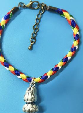 大昭寺足银佛手.五彩经幡绳手链经幡的力量给予人们希望和力量