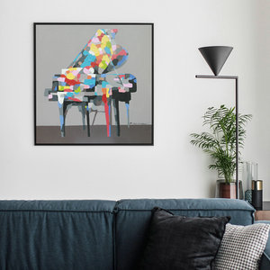 定制亿辉现代简约卧室书房挂画抽象油创意装饰画钢琴玄关手绘