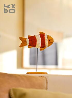 YBOX洋盒子覆古莫兰迪色站立鱼海洋风装饰品年年有余摆件装饰摆设