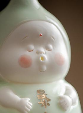 久造创意治愈系葫芦小摆件陶瓷可爱家居手工桌面工艺礼品摆饰摆设