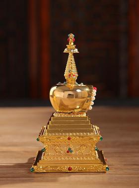 博福珍珠菩提塔舍利塔尼泊尔手工艺家用供奉用品宝塔摆件大号21cm