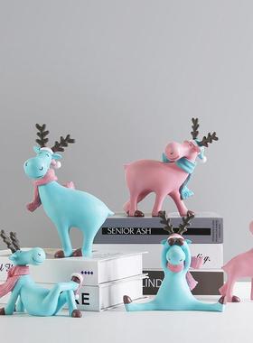 北欧风小鹿麋鹿客厅桌面电视柜家居装饰工艺礼品摆饰日系治愈情绪