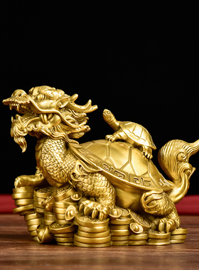 速发龙龟兽铜八卦金头龟铜母子龙钱龟大神纯铜制办公室龙龟