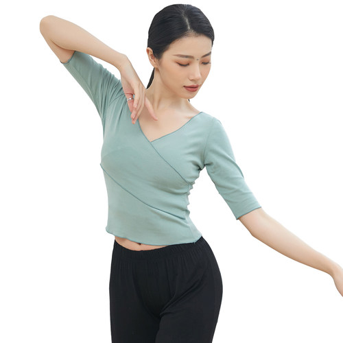速发舞服装族人舞蹈练功服上衣形夏体季拉丁中国民成古典舞 - 图3