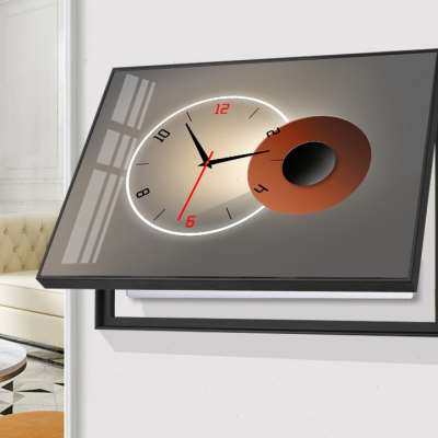 极速轻奢电c表箱装饰画带钟表创意免打孔配电箱遮挡壁画电源开关 - 图0