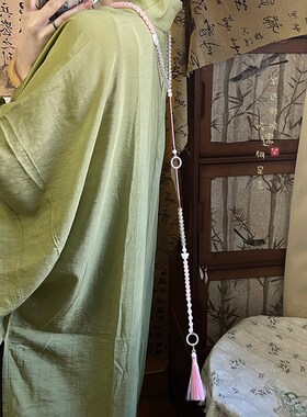 极速新中式蝴蝶璎珞背云长流苏A串珠项链国风古风马面裙旗袍汉服