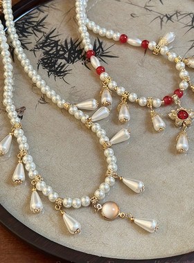 极速白月光新中式汉服软璎珞项D链复古旗袍宫廷锁骨链宋制国