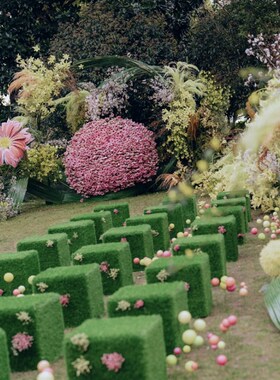 新品绿植展示g台正方体橱窗装饰直播间拍照道具美陈列布置打卡摆