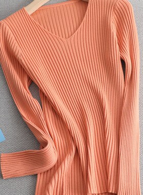 极速2022 basic v-nneck solid autumn winter Sweater Pullover