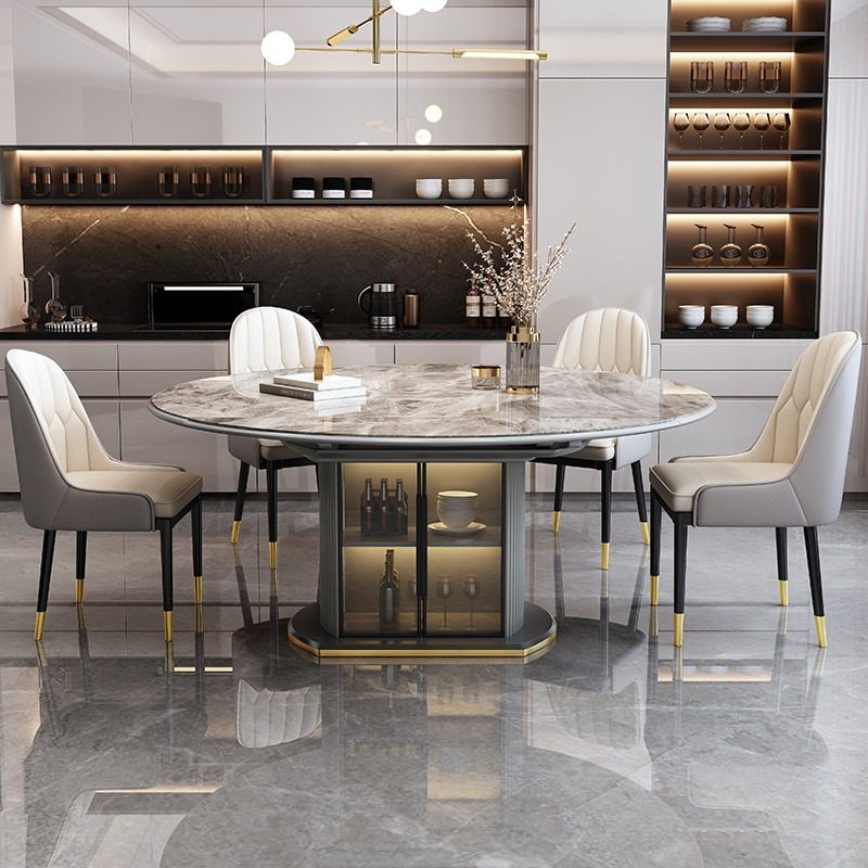极速玻璃门跳台岩板餐桌椅组合电磁炉简约轻奢家用U小户型可伸缩,淘宝优惠券,粉丝福利购,淘宝优惠卷