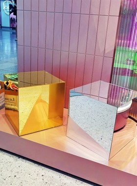 新品镜面甜品台 展示架柱子摆件装E饰网红婚礼派对宴会活动打卡点