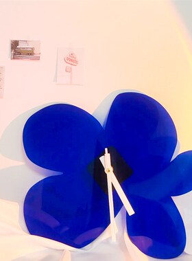 新品克莱因蓝 方形时钟表盘v家居装饰画客厅网红打卡ins风拍照道