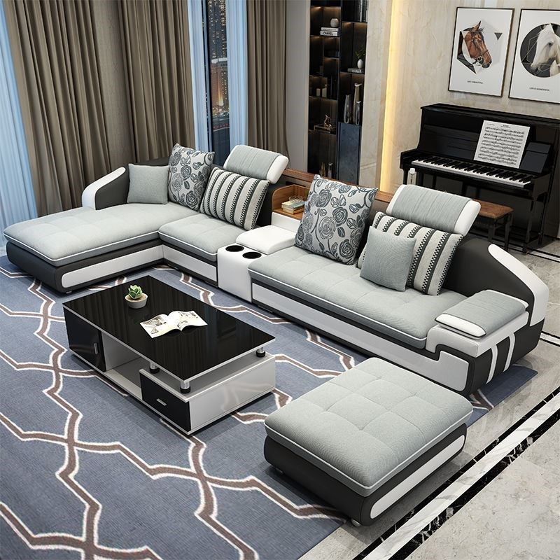 极速布艺沙发简约现代客r厅大小户型可拆洗北欧乳胶皮布沙发组合,淘宝优惠券,粉丝福利购,淘宝优惠卷