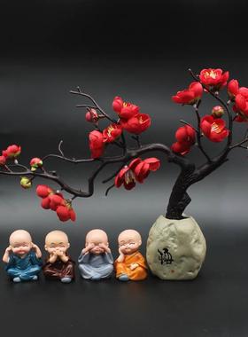 极速l创意办中式禅意和尚物摆件居装饰工艺品客厅玄Y关公室桌面家