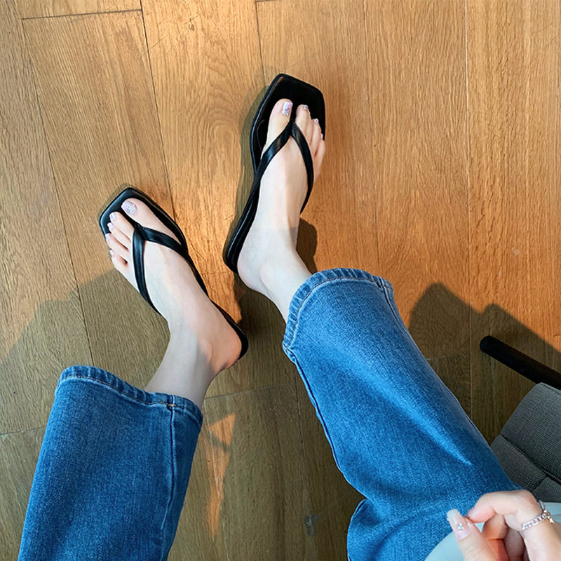 葡萄妈同款2025夏季新款人字夹脚拖鞋方头猫跟外穿高跟凉拖鞋女,淘宝优惠券,粉丝福利购,淘宝优惠卷