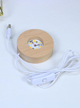 直销语音声音手机蓝牙触摸LED小夜灯木质底座usb插线摆件支架
