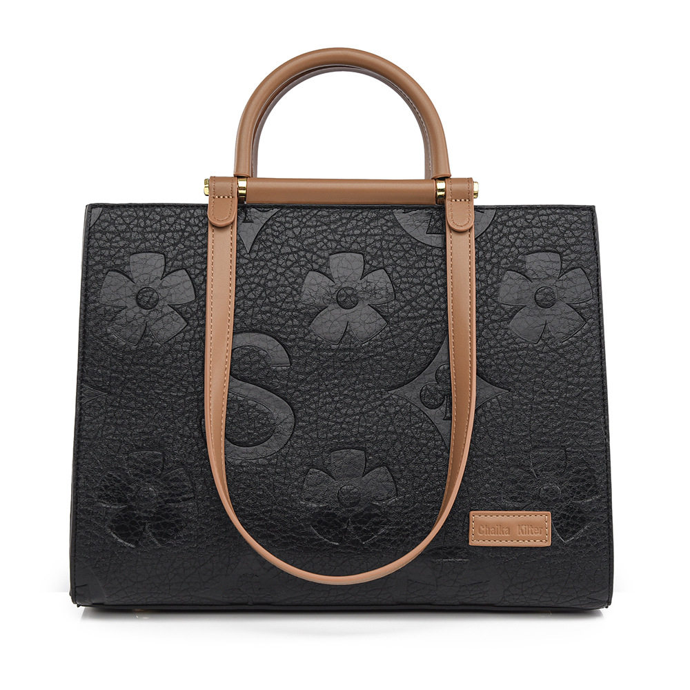 女士手提包时尚立体压花大包简约高级感通勤包女大容量托特包,淘宝优惠券,粉丝福利购,淘宝优惠卷