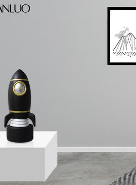 现代简约创意宇宙飞船存钱罐儿童礼物卡通创意储蓄罐树脂装饰摆件