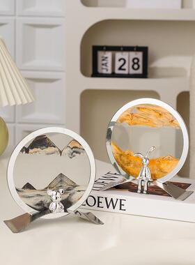 暴力熊流沙画摆件轻奢高档高级感小众酒柜电视柜客厅儿童房装饰品