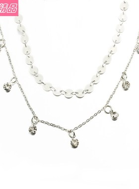 极速Jeweclry Necklace Double-layer pendant hot sale zircon c