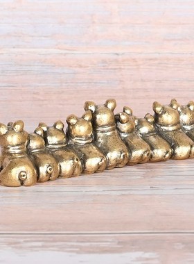 极速实心铜应有尽有福猪小t摆件 黄铜一群小猪元宝可爱铜猪迷你小