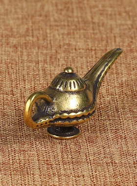 极速黄铜迷你小酒壶摆件 实心铜阿拉丁神灯宫廷迷你X铜酒壶挂件钥