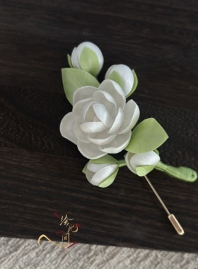 茉莉 | 非遗绒花茉莉胸针大衣西装胸针配饰男女生生日礼物饰品