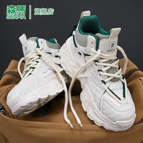 森马男鞋冬季韩版潮流高帮运动鞋男士时尚休闲百搭轻便跑步老爹鞋 - 图1