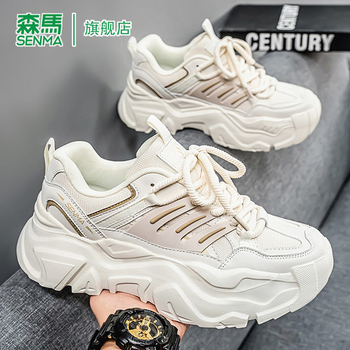 森马男鞋2025冬季新款时尚潮流厚底老爹鞋休闲百搭耐磨防滑运动鞋 - 图2