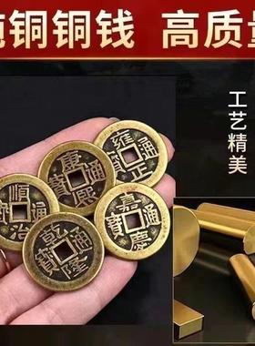 五帝钱门对门铜葫芦真品纯铜摆件大门口卫生间人财两旺吉祥结挂件