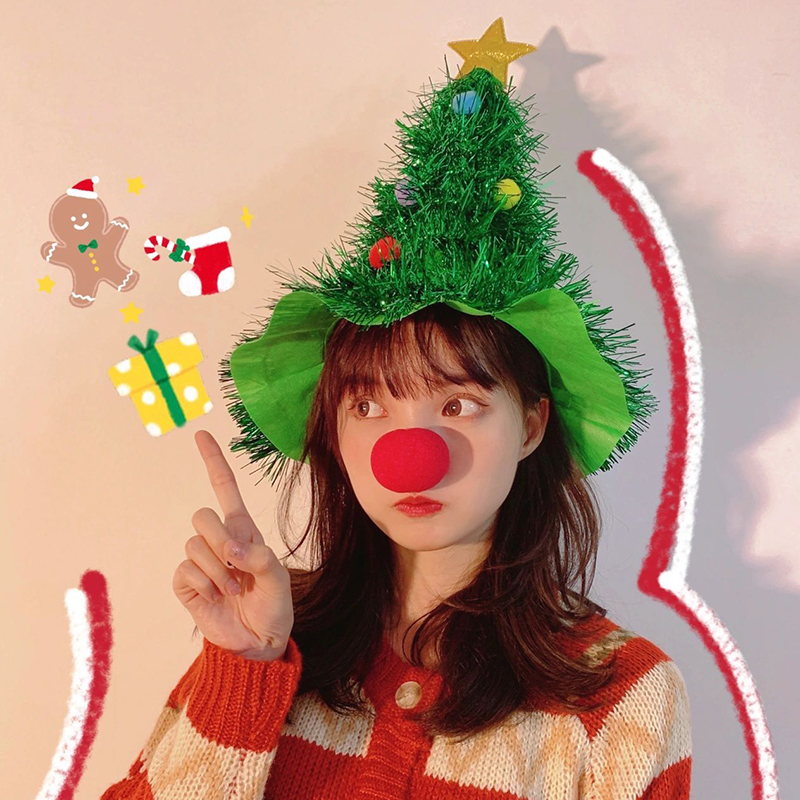 圣诞树帽子可爱圣诞老人腿帽子男女圣诞礼物头饰拍照道具派对装饰 - 图2