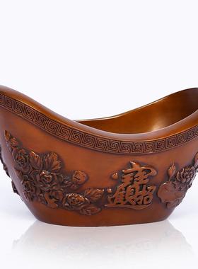 铜欣祥紫铜《四季元宝》聚宝盆家居办公开业商务礼品工艺品摆件