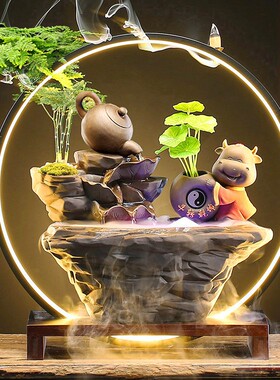 极速流水招财创意喷泉家s居客厅办公室桌面乔迁新居开业送礼品生