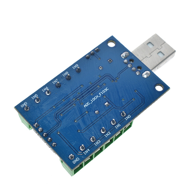 USB接口10路通道12Bit位AD采样数据采集STM32UART通信10路ADC模块 - 图2
