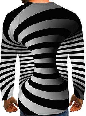 极速2021 dMen's Optical Illusion Graphic Plus Size T