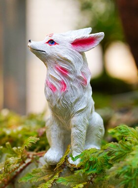 新品九尾狐多肉植物花盆造景摆件白狐狸猴K尾柱微景观花园天门冬