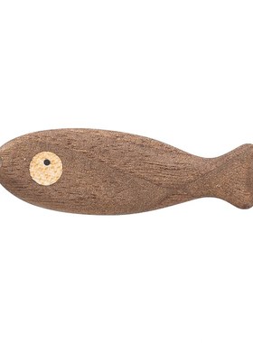 新品原上城手工制作海象嘟嘟的实木小鱼干装饰品.磁吸冰箱贴
