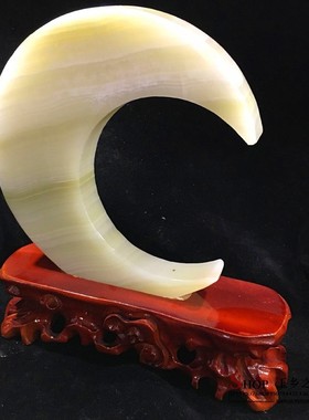 极速天然阿富汗玉月m亮摆件家居客厅玄关卧室办公室桌面装饰品礼