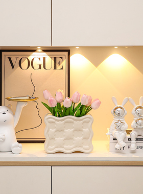 速发奶油风入户玄关酒设装饰品工件收纳轻奢客厅餐边柜摆柜摆艺品