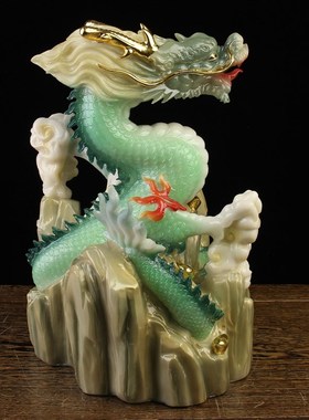 速发汉白玉十二生肖龙青龙白龙金龙黑龙饰龙装像龙王龙型神红摆设