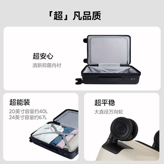 Сверхлегкий чемодан Xiaomi Mijia PP Silent Universal Wheel на колесах