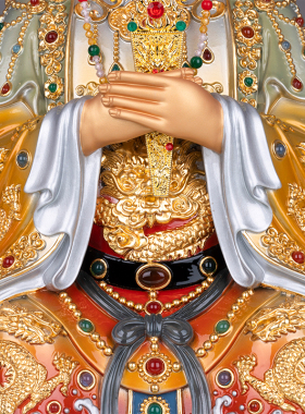 速发纯娘贴湄镶宝妈祖神像家用金洲海神天上圣母娘铜铜像客厅摆件