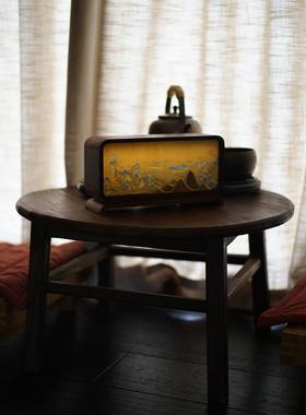 中式摆件千里江山国风木质小夜灯胡桃木实木灯光宋代客厅古风摆设