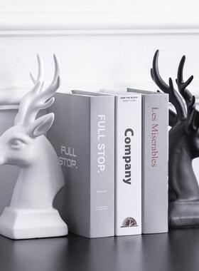 北欧鹿头摆件书房办公室桌面摆设家居客厅酒柜装饰品乔迁开业礼物