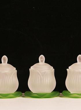 圣水杯琉璃莲花大悲水供杯净水杯供杯观音财神水杯