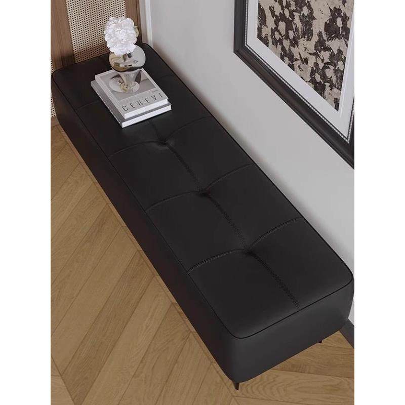 意式轻奢高级感换鞋凳家用门口卧室床尾凳设计师极简黑色覆古长凳,淘宝优惠券,粉丝福利购,淘宝优惠卷
