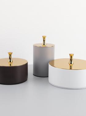 金属首饰收纳盒北欧式轻奢创意家居卧室化妆台桌面样板房装饰摆件