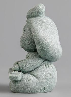 逗兽记 青砂石唐仕女小摆件中式办公桌面电视柜古琴创意造景摆设