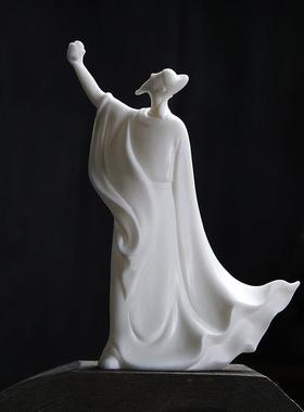 创意陶瓷摆饰工艺礼品摆饰古风人物诗仙李白醉酒书房客厅家用禅意