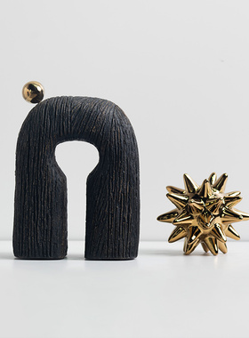 新品装饰推荐拱形带球p摆件树脂陶瓷样板间售楼部客厅玄关柜卧室